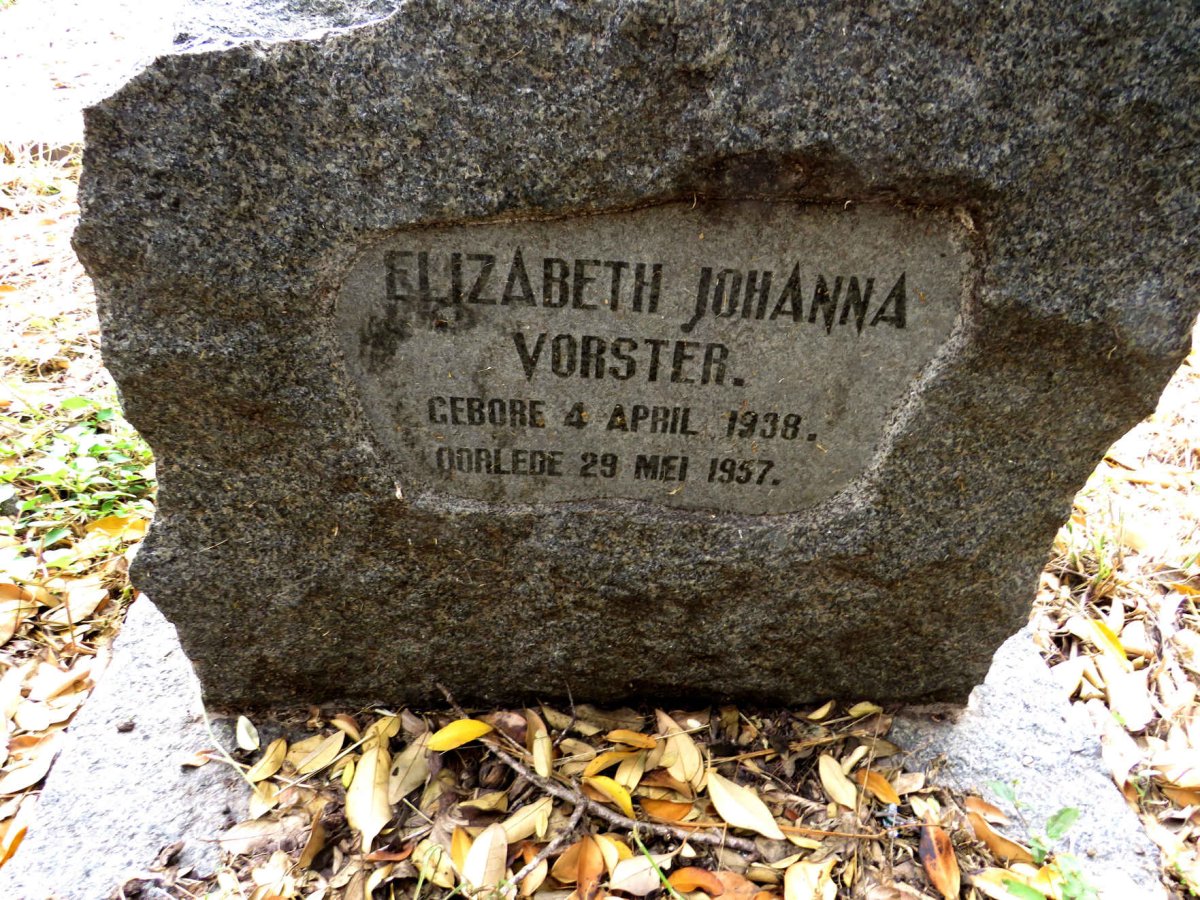 VORSTER Elizabeth Johanna 1938-1957
