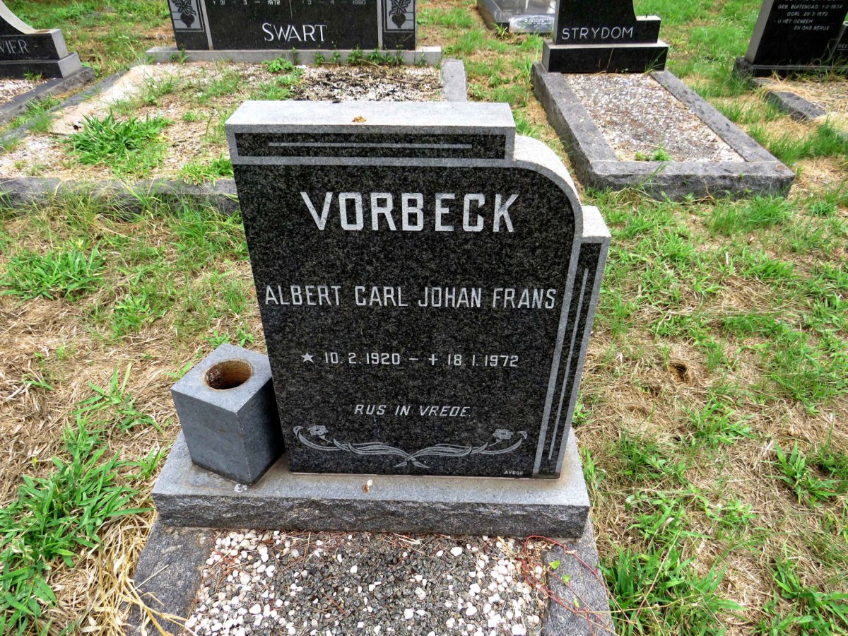 VORBECK Albert Carl Johan Frans 1920-1972
