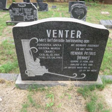 VENTER Hendrik Petrus 1916-1966 & Johanna Anna Gezina Maria 1915-1983
