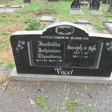 VOGEL Joseph van Dyk 1907-1970 & Isabella Johanna Theodora 1917-2003