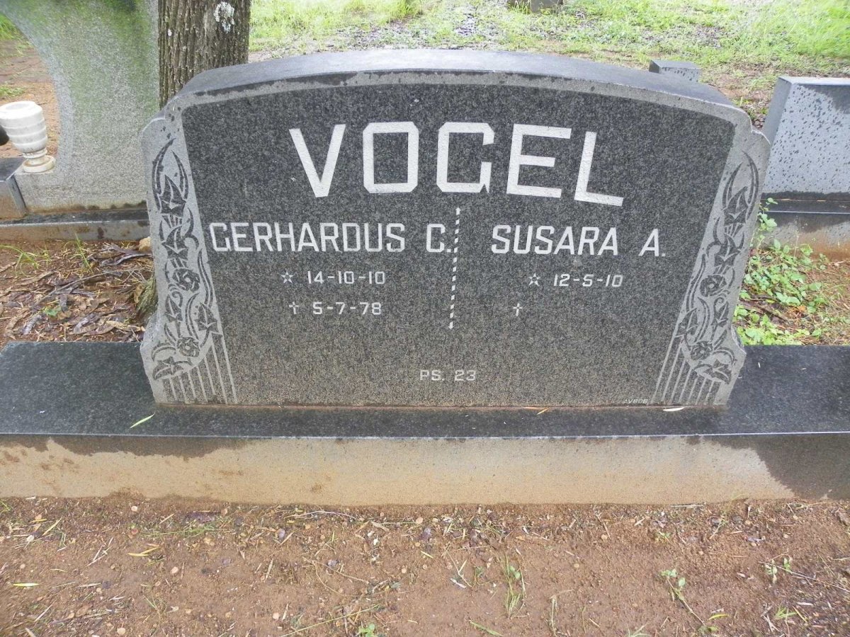 VOGEL Gerhardus C. 1910-1978 & Susara A. 1910-