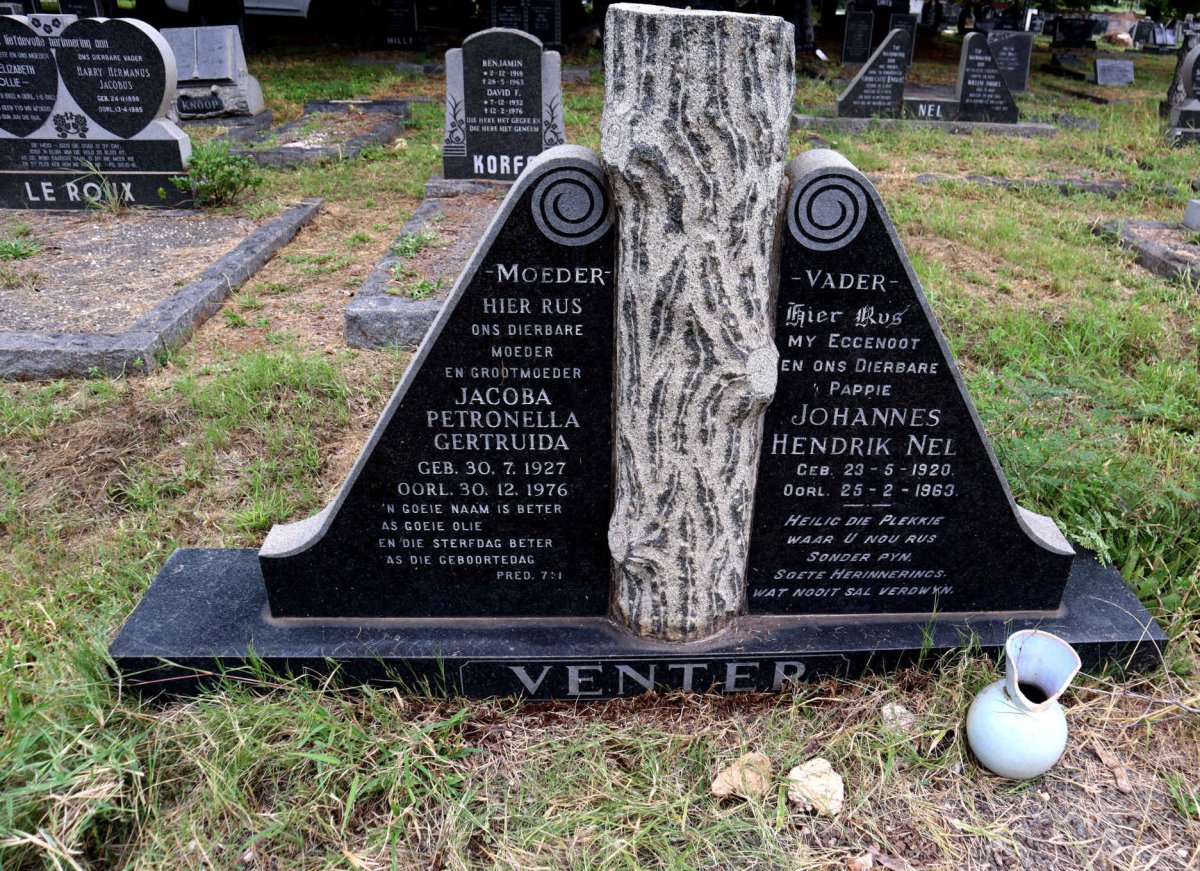 VENTER Johannes Hendrik Nel 1920-1963 & Jacoba Petronella Gertruida 1927-1976