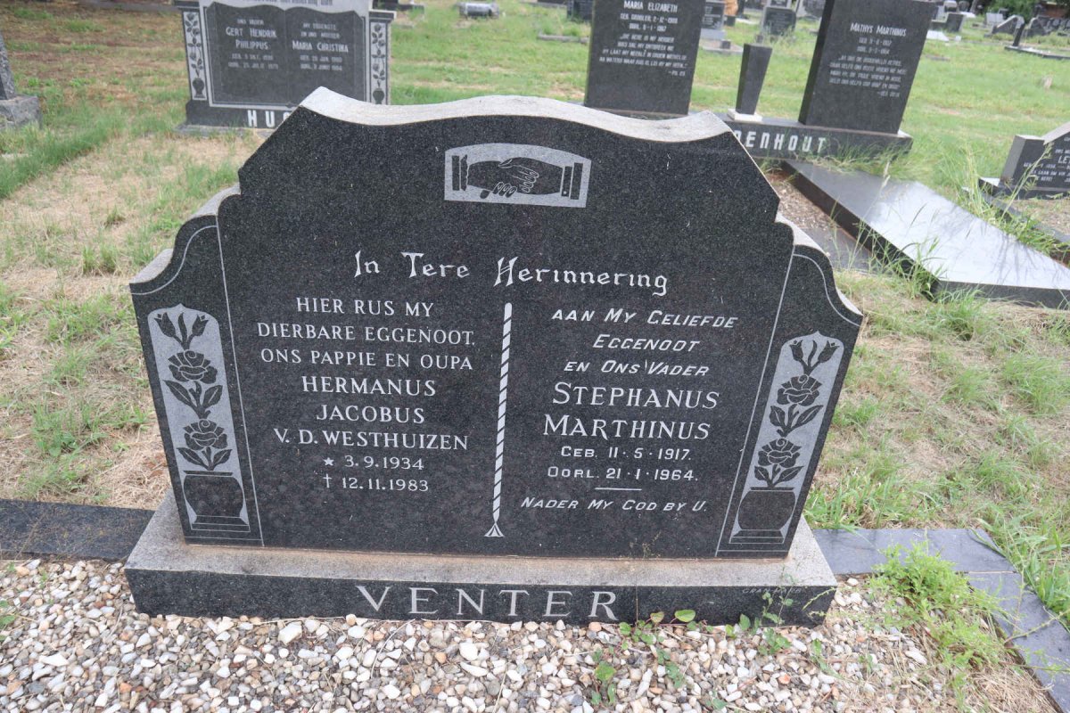 VENTER Stephanus Marthinus 1917-1964 :: VENTER Hermanus Jacobus v.d. Westhuizen 1934-1983