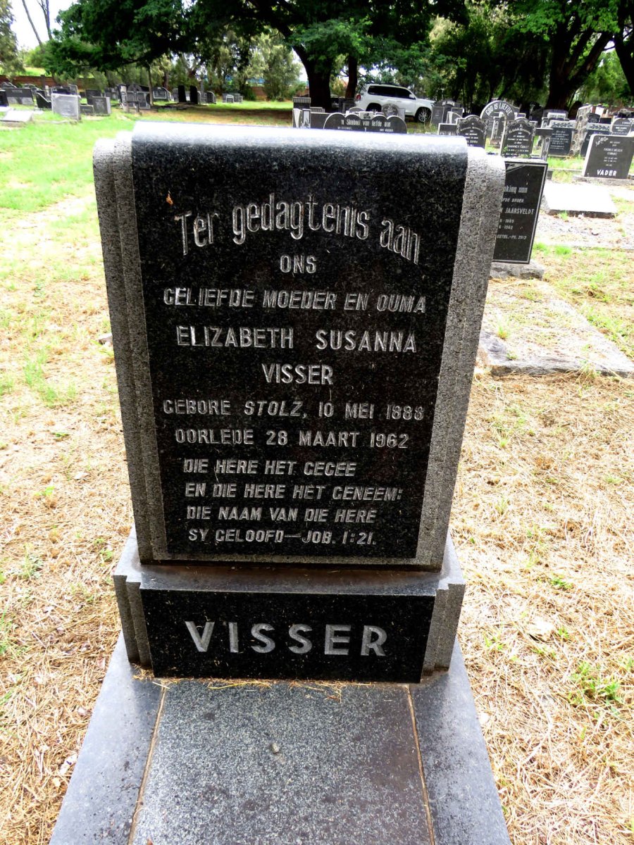 VISSER Elizabeth Susanna nee STOLZ 1888-1962