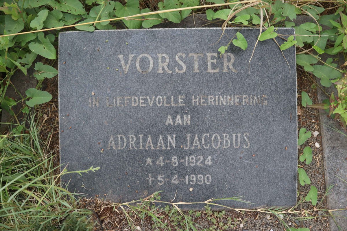 VORSTER Adriaan Jacobus 1924-1990