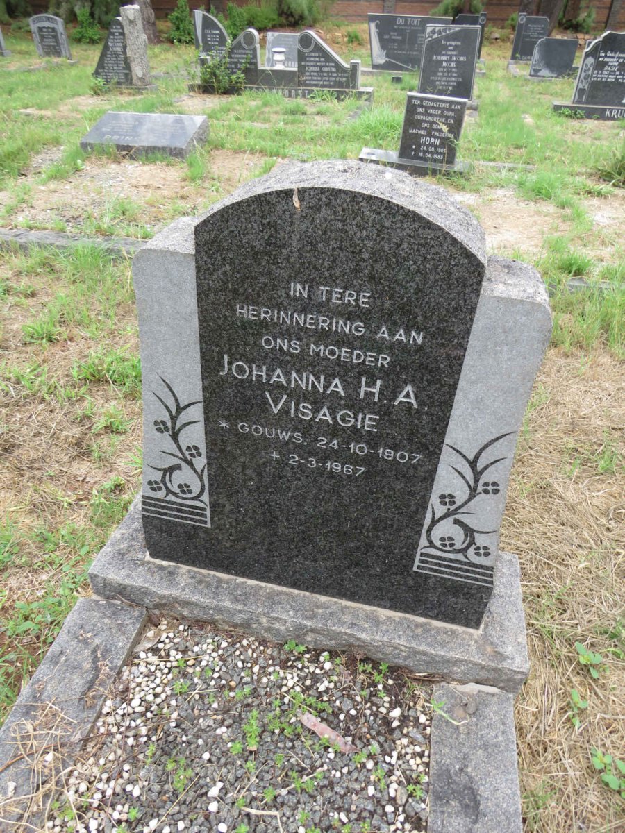VISAGIE Johanna H.A. nee GOUWS 1907-1967
