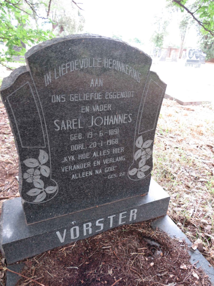 VORSTER Sarel Johannes 1891-1968