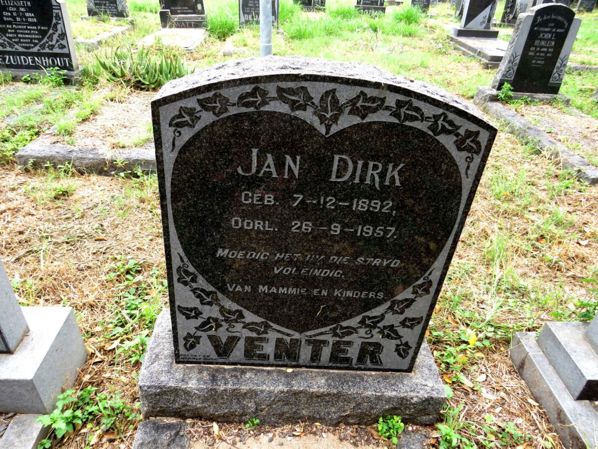 VENTER Jan Dirk 1892-1957