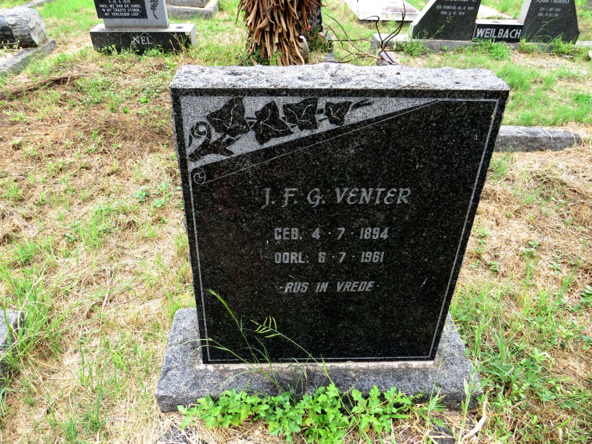 VENTER J.F.G. 1894-1961