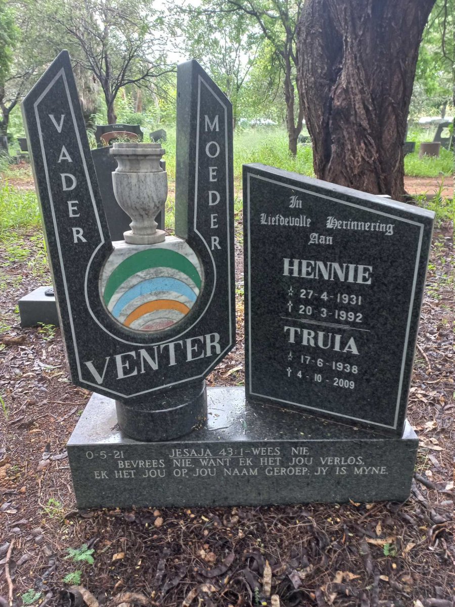 VENTER Hennie 1931-1992 & Truia 1938-2009