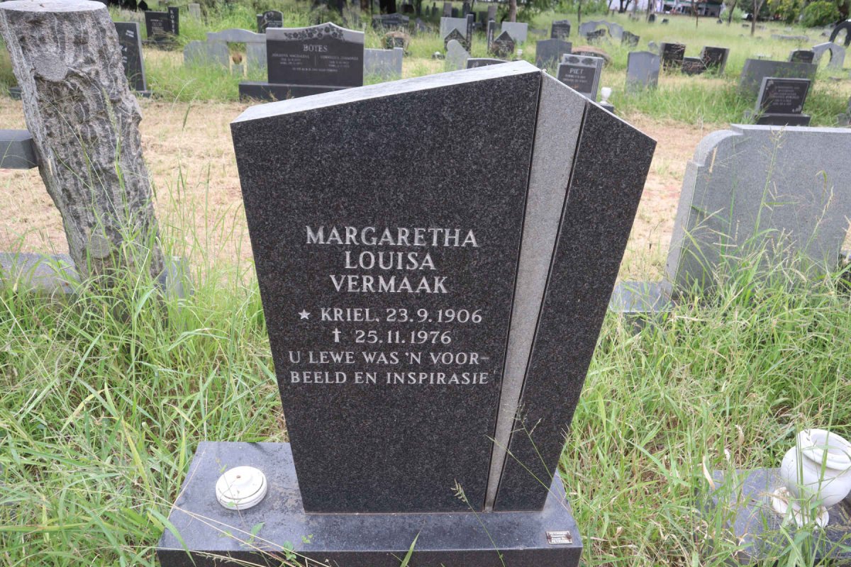 VERMAAK Margaretha Louisa nee KRIEL 1906-1976