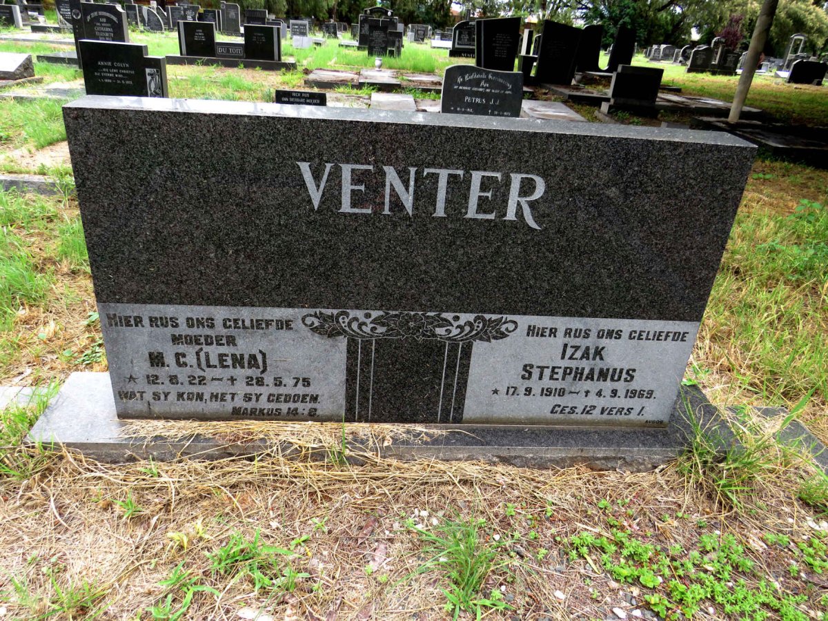 VENTER Izak Stephanus 1910-1969 & M.C. 1922-1975 