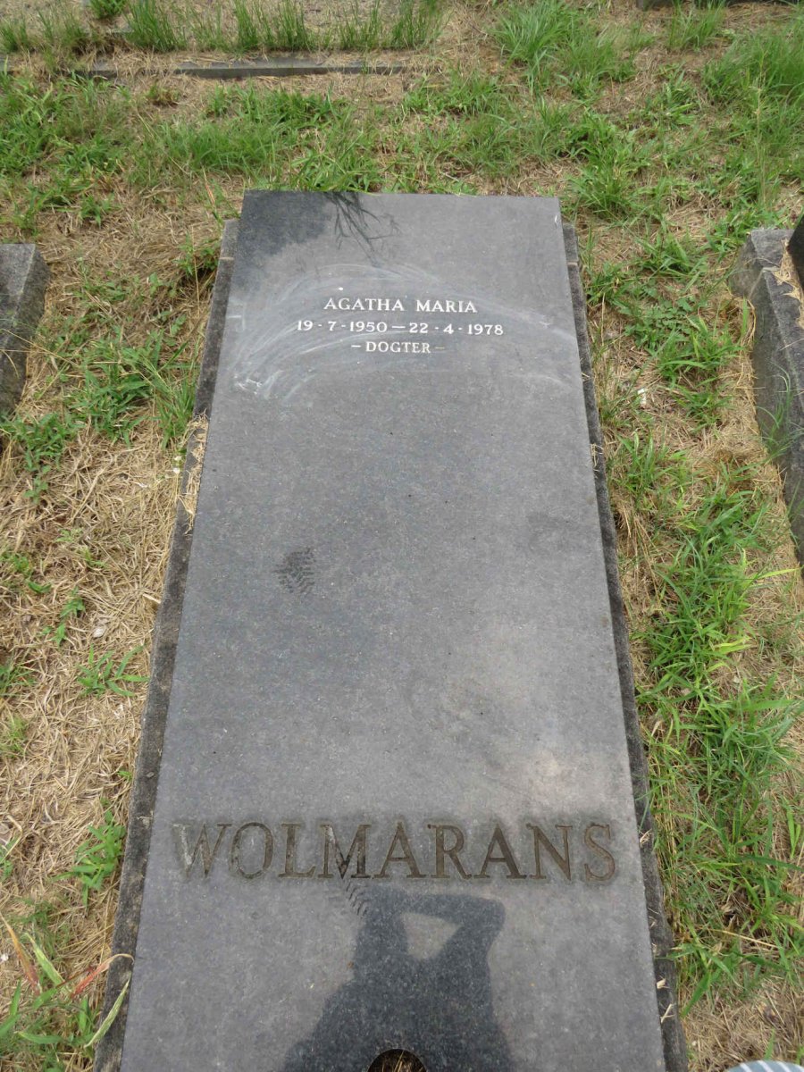 WOLMARANS Agatha Maria 1950-1978