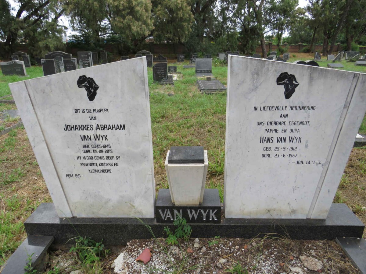 WYK Hans, van 1912-1967 :: VAN WYK Johannes Abraham 1945-2013 