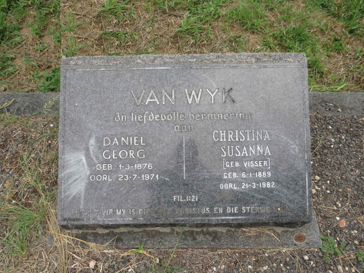 WYK Daniel Georg, van 1876-1971 & Christina Susanna VISSER 1889-1982
