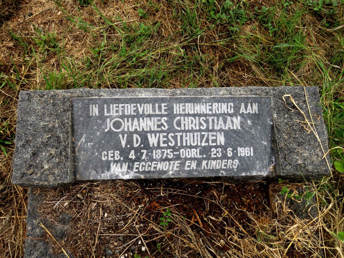 WESTHUIZEN Johannes Christiaan, van der 1875-1961