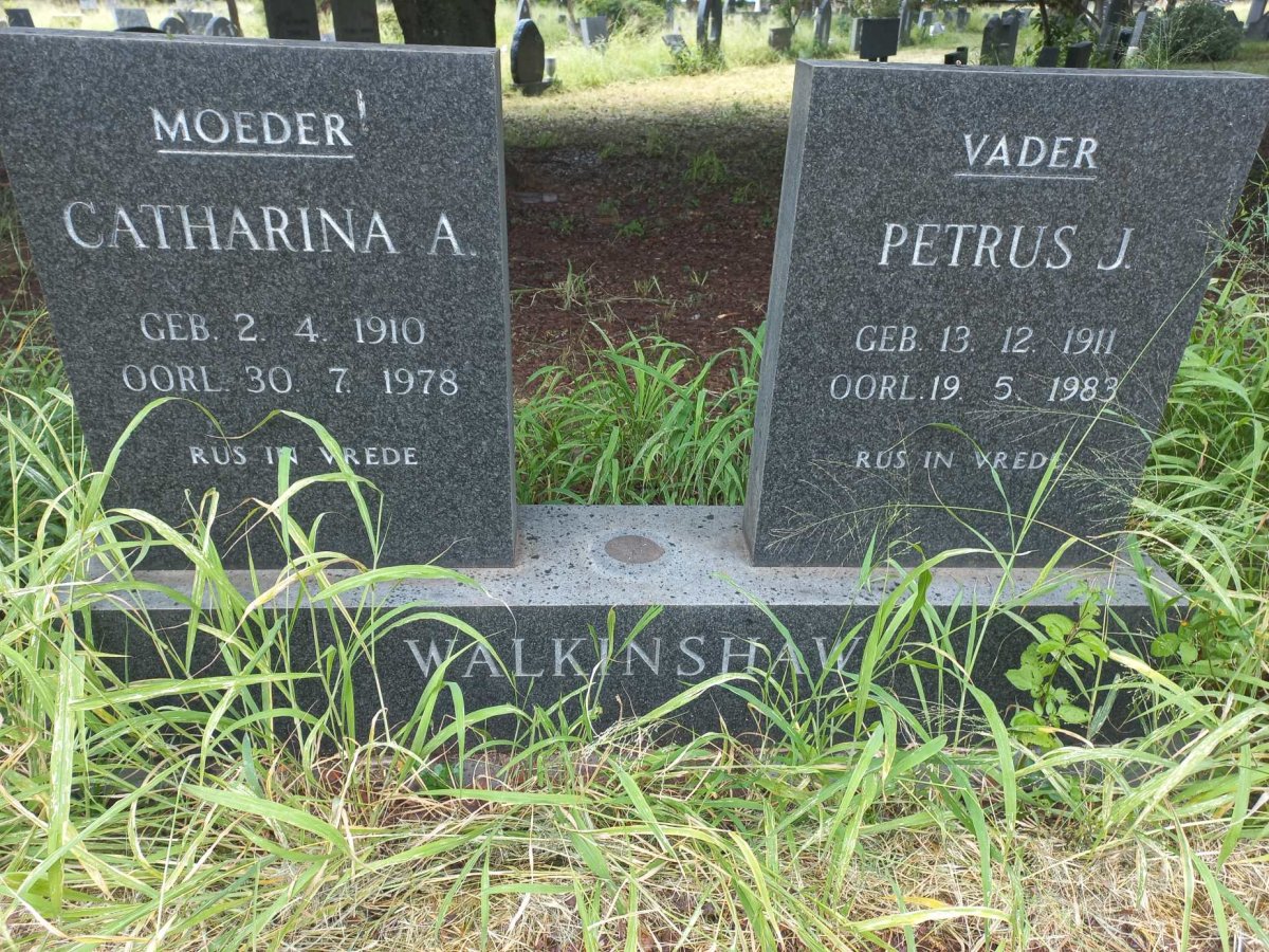 WALKINSHAW Petrus J. 1911-1983 & Catharina A. 1910-1978