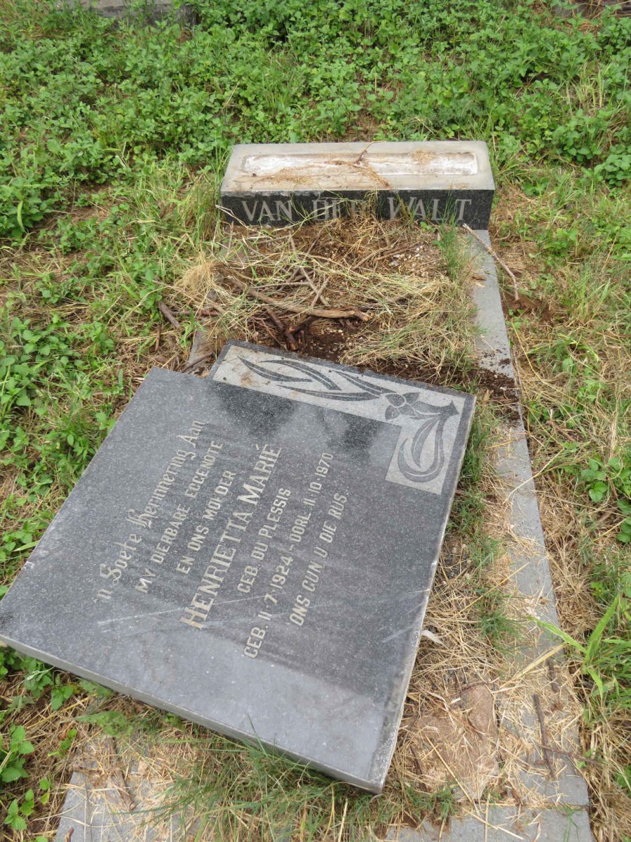 WALT Henrietta Marie, van der nee DU PLESSIS 1924-1970