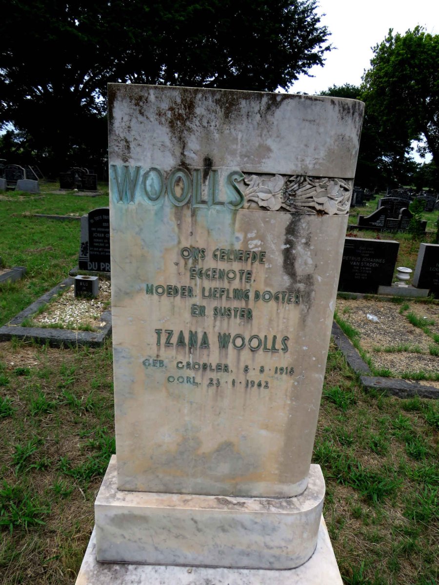 WOOLLS Tzana nee GROBLER 1916-1942