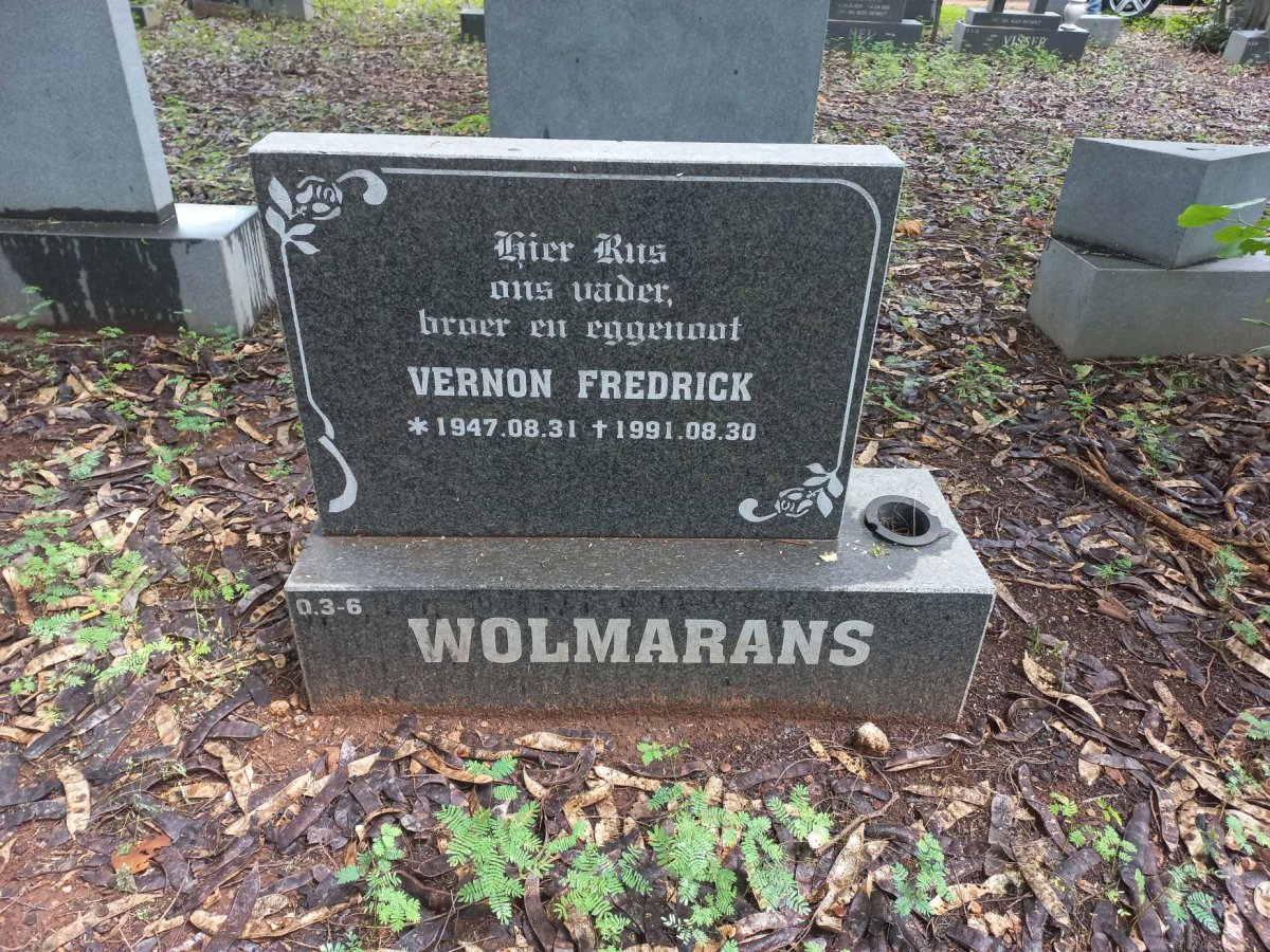WOLMARANS Vernon Fredrick 1947-1991