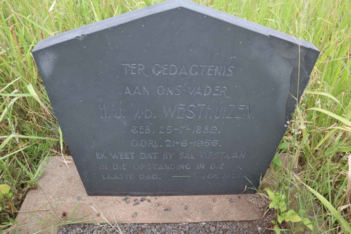 WESTHUIZEN H.J., van der 1889-1956