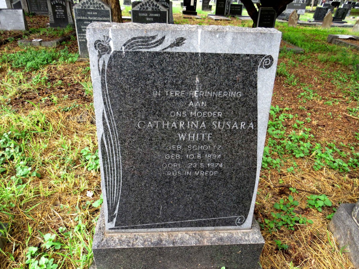 WHITE Catharina Susara nee SCHOLTZ 1894-1974