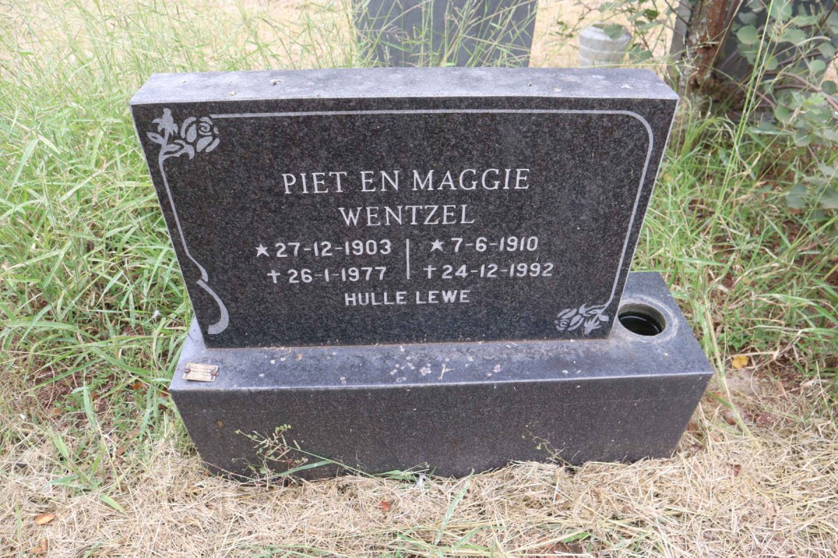WENTZEL Piet 1903-1977 & Maggie 1910-1992