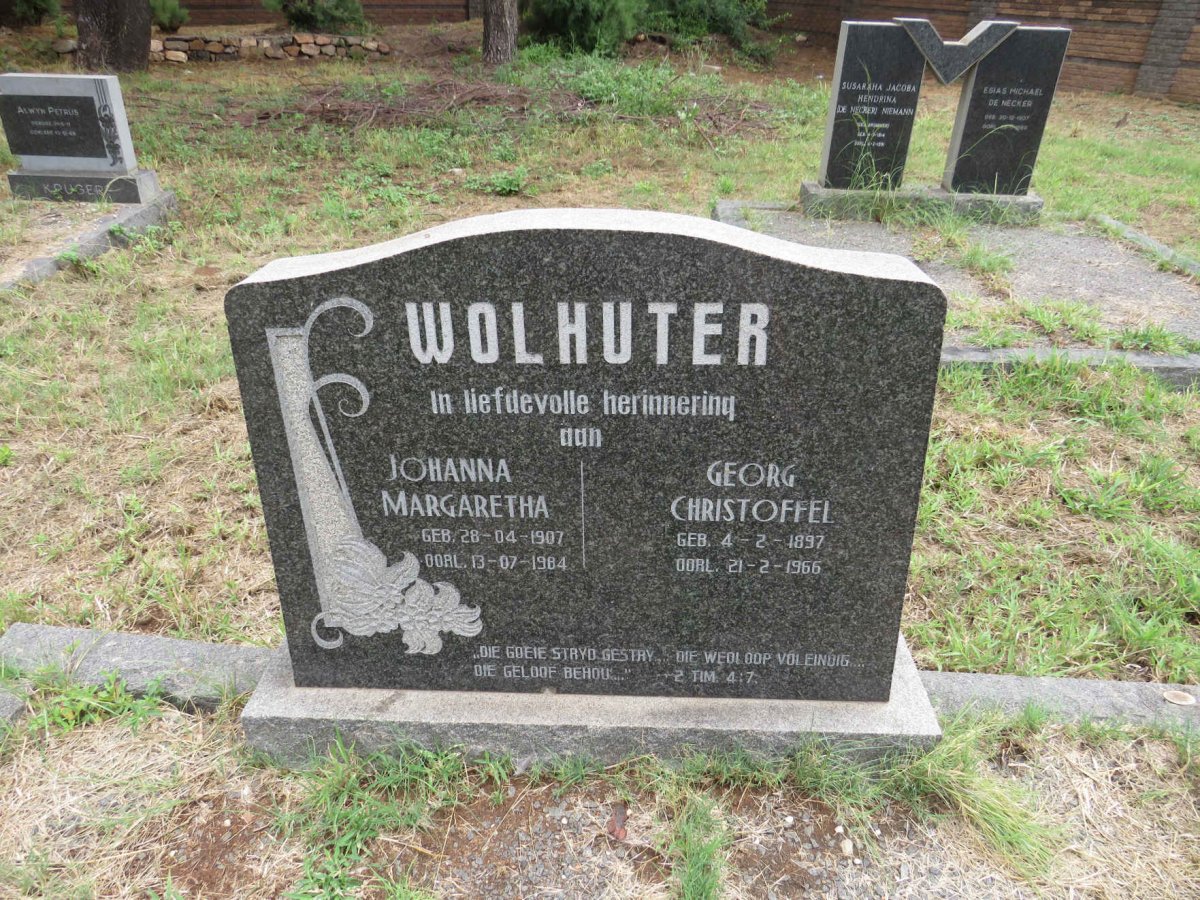 WOLHUTER Georg Christoffel 1897-1966 & Johanna Margaretha 1907-1984 