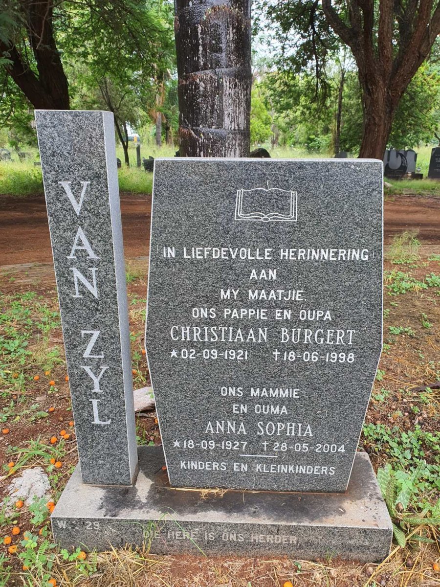 ZYL Christiaan Burgert, van 1921-1998 & Anna Sophia 1927-2004