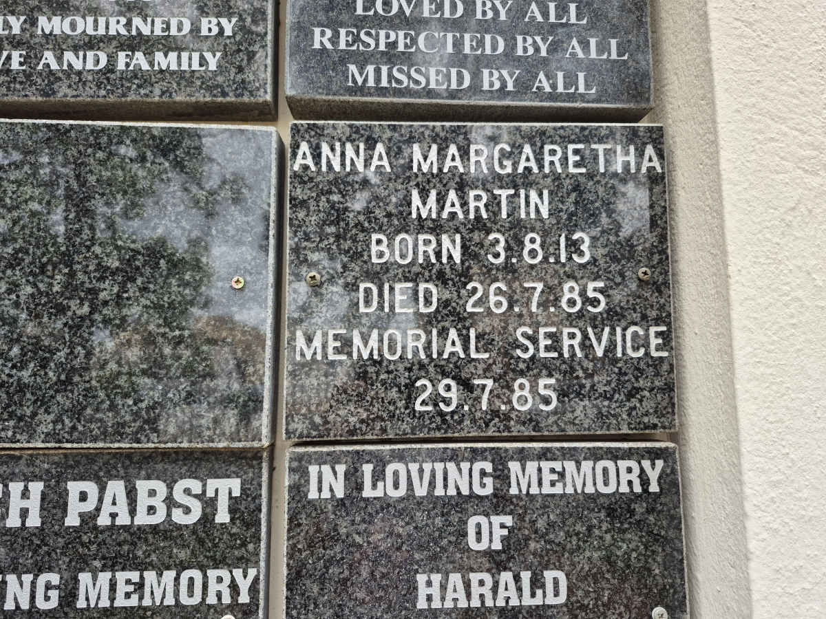 MARTIN Anna Margaretha 1913-1985
