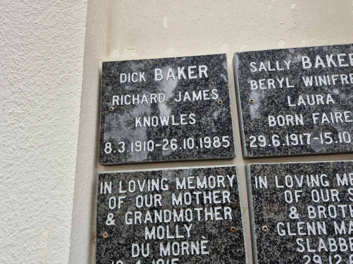 BAKER Richard James Knowles 1910-1985