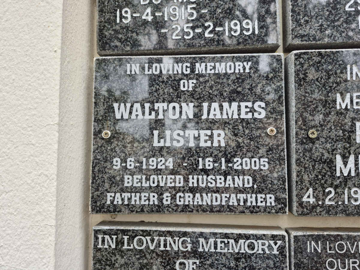 LISTER Walton James 1924-2005