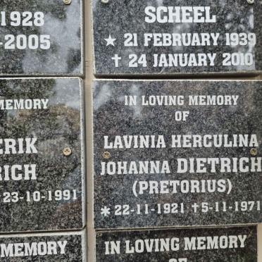 DIETRICH Lavinia Herculina Johanna nee PRETORIUS 1921-1971