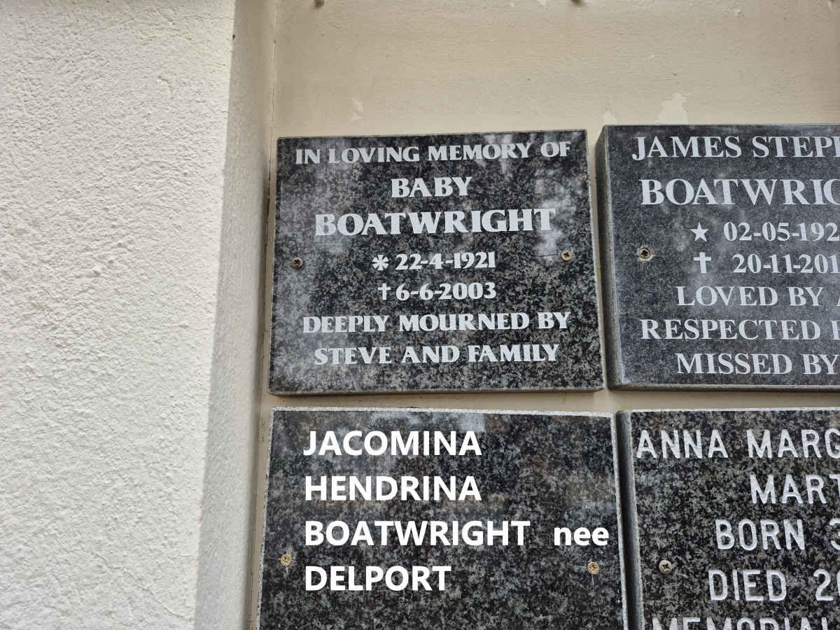 BOATWRIGHT Baby 1921-2003