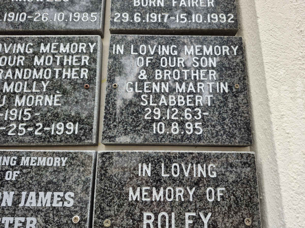 SLABBERT Glen Martin 1963-1995