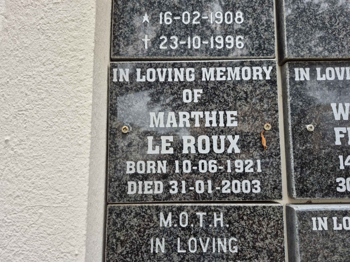 ROUX Marthie, le 1921-2003