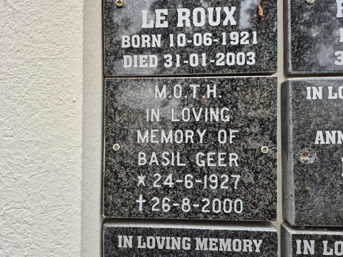GEER Basil 1927-2000