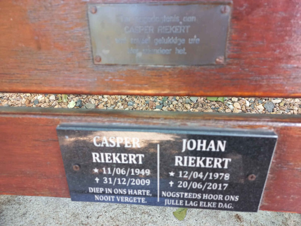 RIEKERT Casper 1949-2009 :: RIEKERT Johan 1978-2017