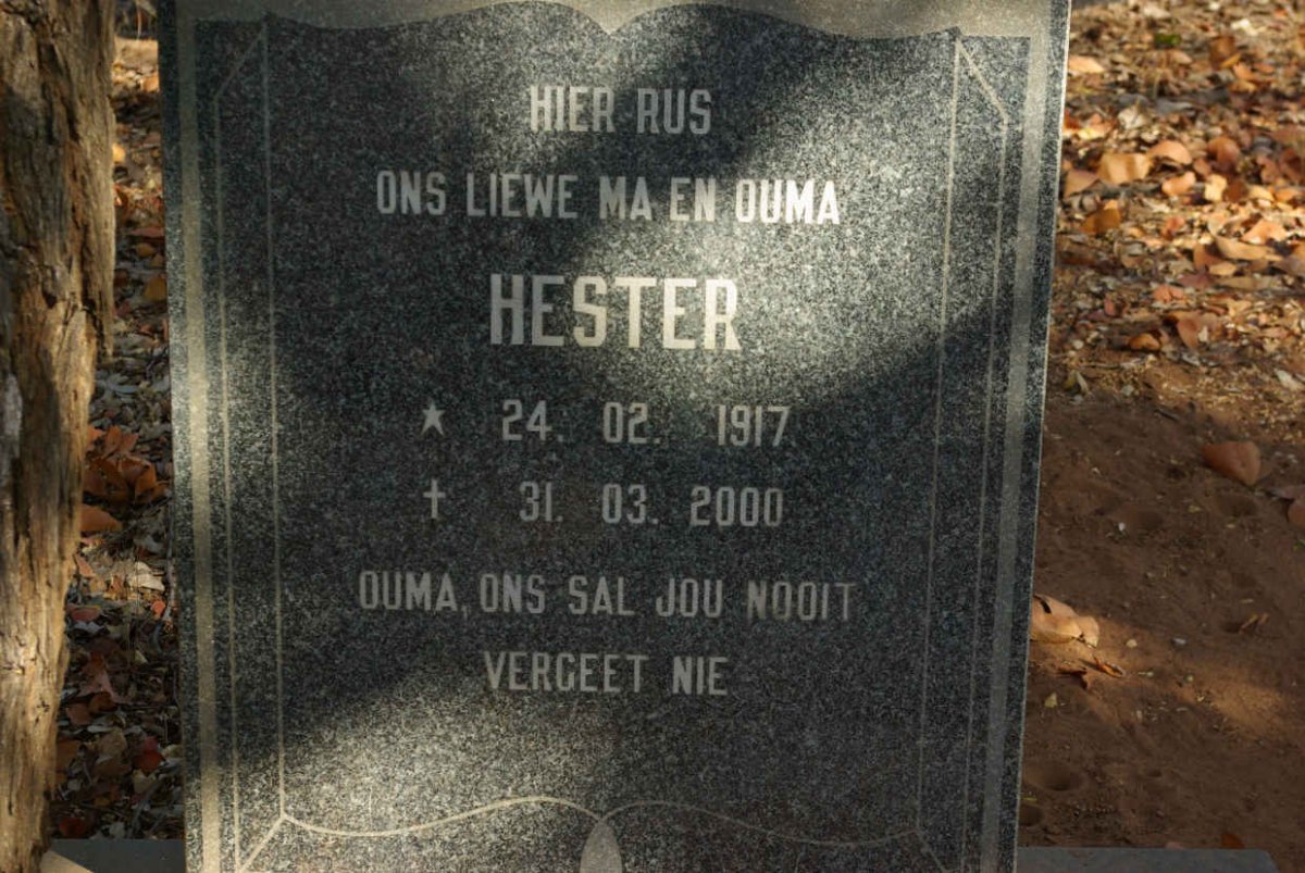 ? Hester 1917-2000