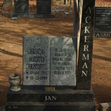 ACKERMAN Christian Albertus Christoffel 1941-1999