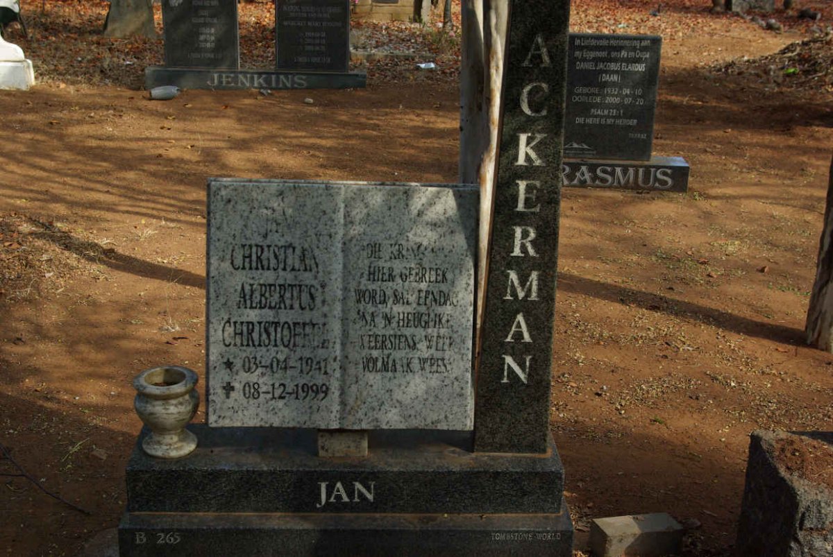 ACKERMAN Christian Albertus Christoffel 1941-1999