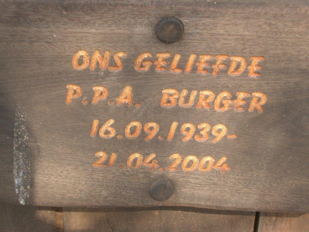 BURGER P.P.A. 1939-2004