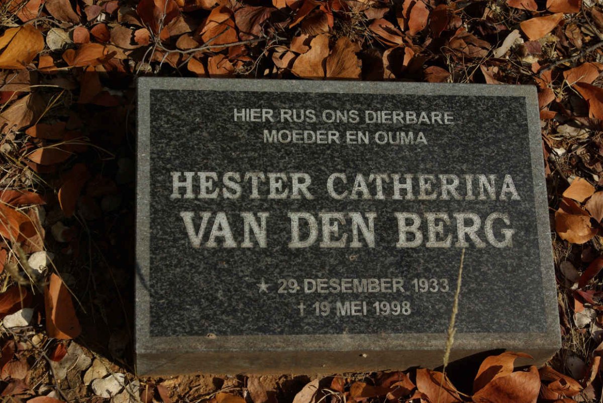 BERG Hester Catherina, van den 1933-1998