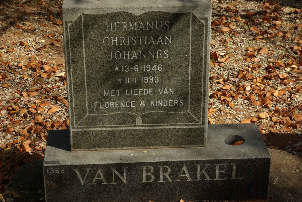 BRAKEL Hermanus Christiaan Johannes, van 1946-1993