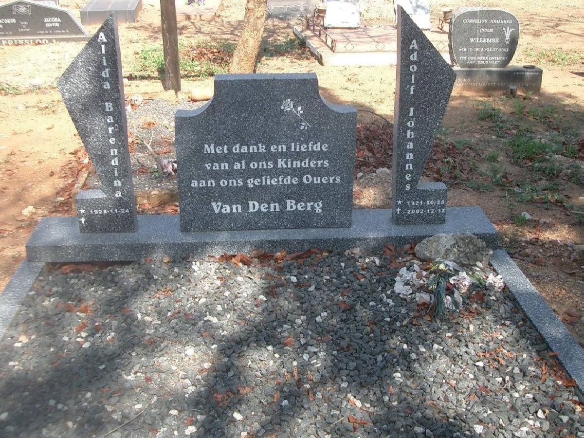 BERG Adolf Johannes, van den 1921-2002 &amp; Alida Barendina 1928-
