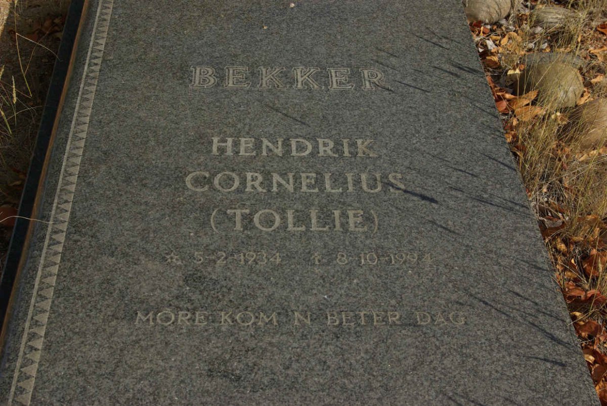 BEKKER Hendrik Cornelius 1934-1994