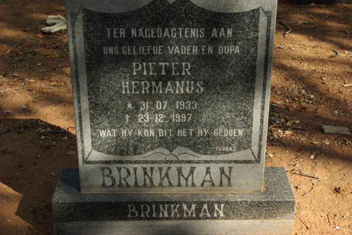 BRINKMAN Pieter Hermanus 1933-1997