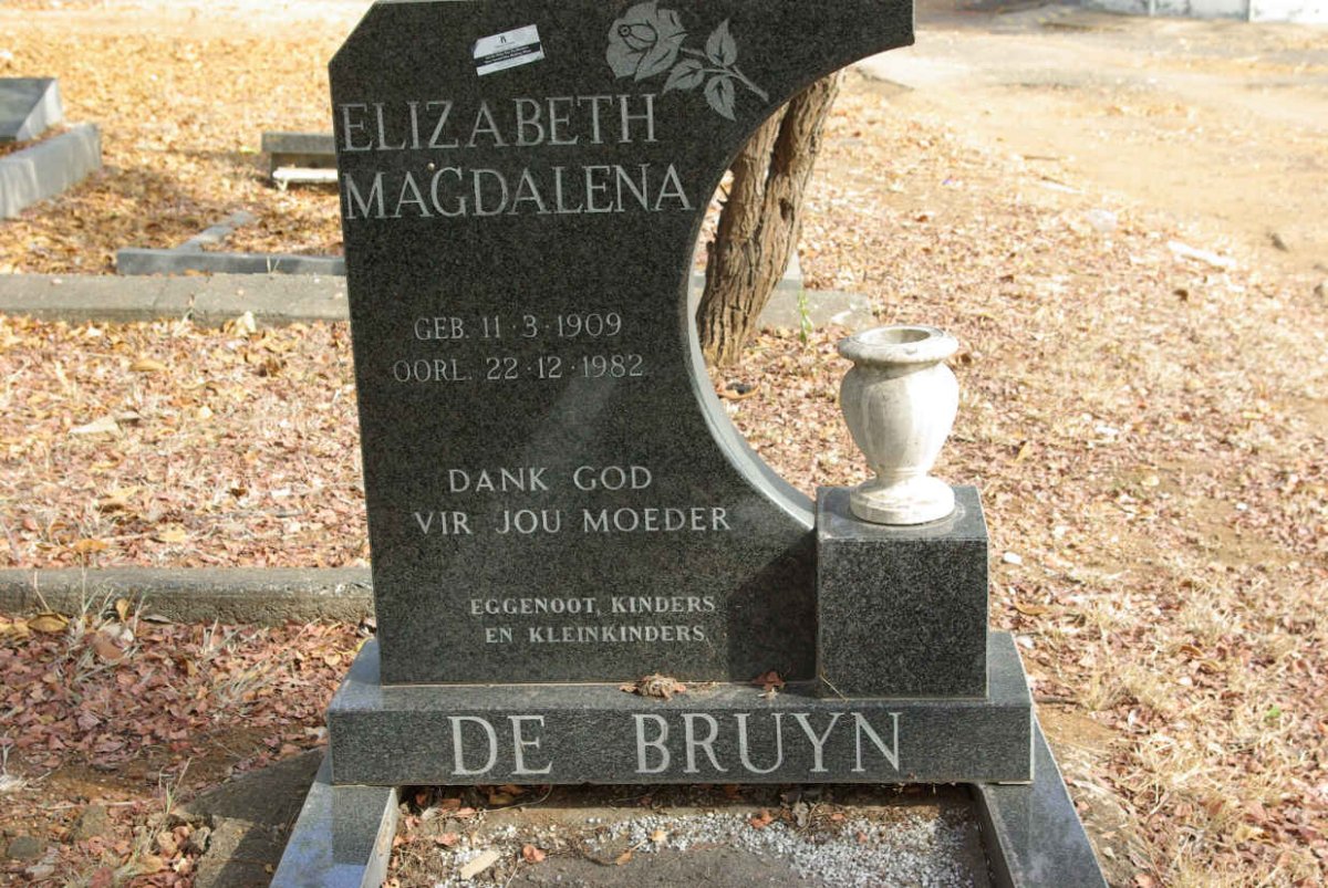 BRUYN Elizabeth Magdalena, de 1909-1982