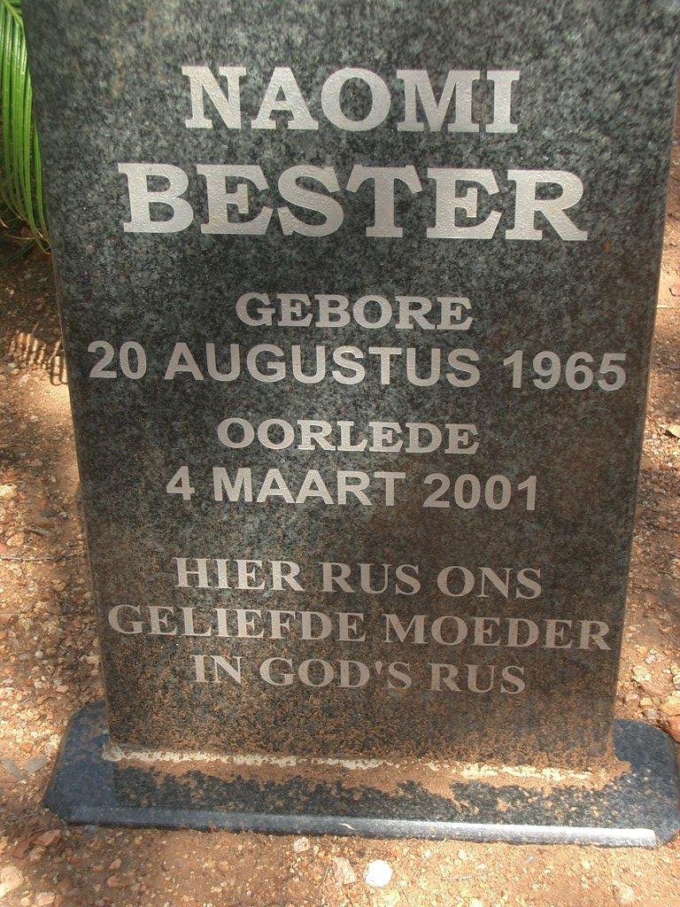 BESTER Naomi 1965-2001
