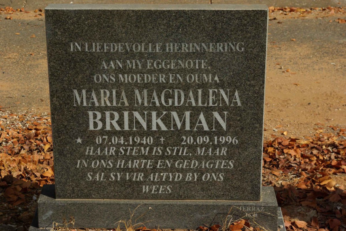 BRINKMAN Maria Magdalena 1940-1996